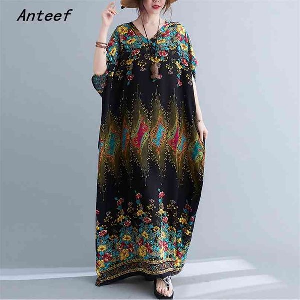 short sleeve plus size cotton satin vintage floral dresses women casual loose maxi long summer beach dress elegant clothes 210517, Black;gray
short sleeve plus size cotton satin vintage floral dresses women casual loose maxi long summer beach dress elegant clothes 210517, Black;gray