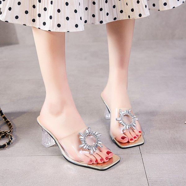 summer slippers women shoes woman square high heels metal buckle clear transparent female slides ladies mules, Black
summer slippers women shoes woman square high heels metal buckle clear transparent female slides ladies mules, Black
