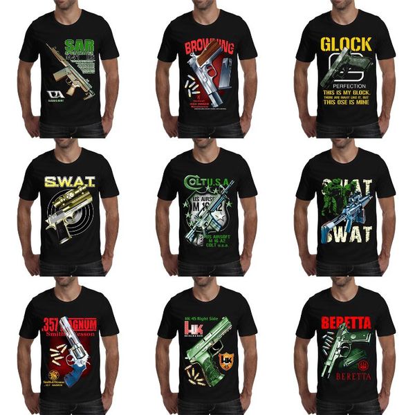 men's t-shirts summer 3d t-shirt, personalized pattern pistol short sleeve, 15 kinds of large size clothing with printed guns, White;black
men's t-shirts summer 3d t-shirt, personalized pattern pistol short sleeve, 15 kinds of large size clothing with printed guns, White;black