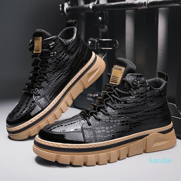 high black casual martin boots autumn and winter fashion men's leather crocodile shoes
high black casual martin boots autumn and winter fashion men's leather crocodile shoes