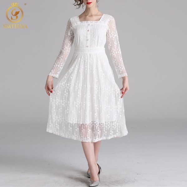 spring vintage white lace long dress women's square collar temperament casual vestidos female clothes 210520, Black;gray
spring vintage white lace long dress women's square collar temperament casual vestidos female clothes 210520, Black;gray