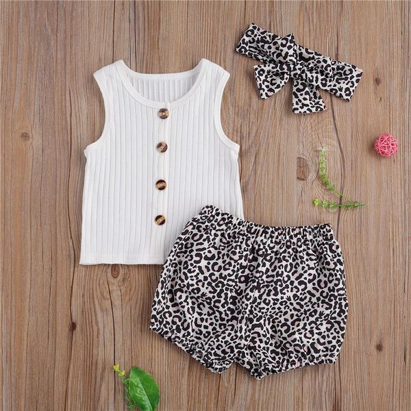 0-24m baby girls 3pcs clothes set solid color sleeveless single breasted with leopard short pants and headband outfits girl clothing se, White
0-24m baby girls 3pcs clothes set solid color sleeveless single breasted with leopard short pants and headband outfits girl clothing se, White