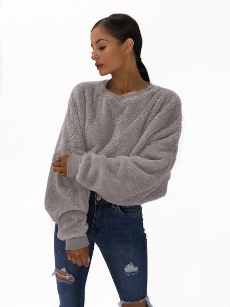 women's hoodies & sweatshirts crop hoodie lambswool coat pullover solid casual loose clothing sweatshirt, Black
women's hoodies & sweatshirts crop hoodie lambswool coat pullover solid casual loose clothing sweatshirt, Black