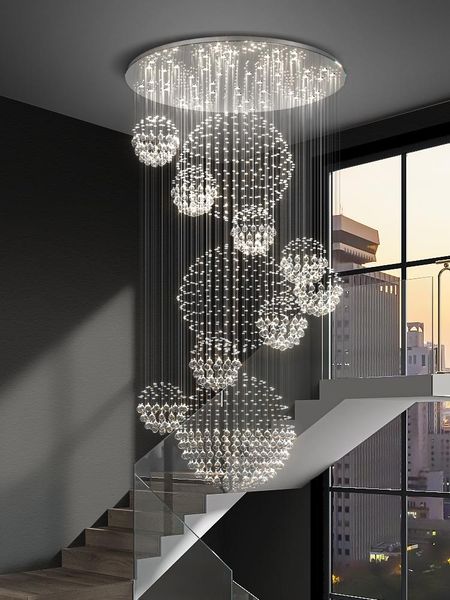 chandeliers yoogee stair led crystal lamp villa lobby gold long chandelier indoor lighting home decor staircase peadant for loft living room
chandeliers yoogee stair led crystal lamp villa lobby gold long chandelier indoor lighting home decor staircase peadant for loft living room