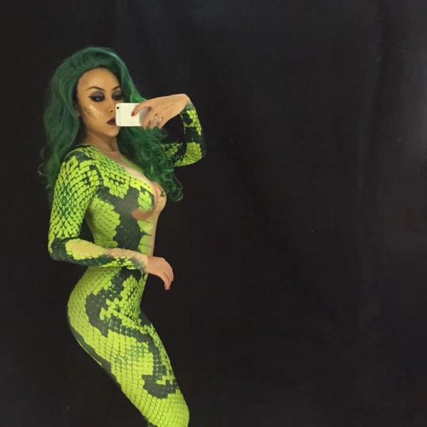 women novelty snake printing jumpsuit leotard elastic bodysuit nightclub bar cosplay role costume singer stage dance outfit party decor
women novelty snake printing jumpsuit leotard elastic bodysuit nightclub bar cosplay role costume singer stage dance outfit party decor
