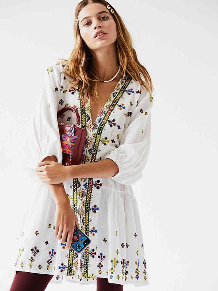 dresses plunging v-neck tunic colorful embroidery boho chic long sleeve spring summer women vestidos iaez, Black;gray
dresses plunging v-neck tunic colorful embroidery boho chic long sleeve spring summer women vestidos iaez, Black;gray