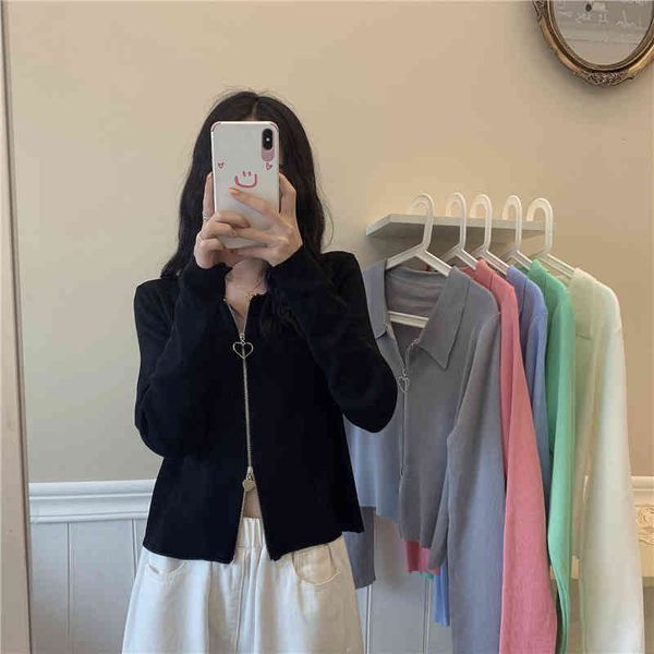 6colors spring solid color thin zipper knitted sweaters cardigan womens basic long sleeve womens (l9052) 210423, White
6colors spring solid color thin zipper knitted sweaters cardigan womens basic long sleeve womens (l9052) 210423, White