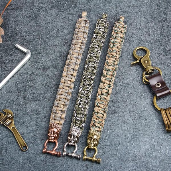 outdoor head camping emergency rescue survival 550 paracord rope bracelet men handmade antique vikings copper accessories charm brace bracel, Golden;silver
outdoor head camping emergency rescue survival 550 paracord rope bracelet men handmade antique vikings copper accessories charm brace bracel, Golden;silver
