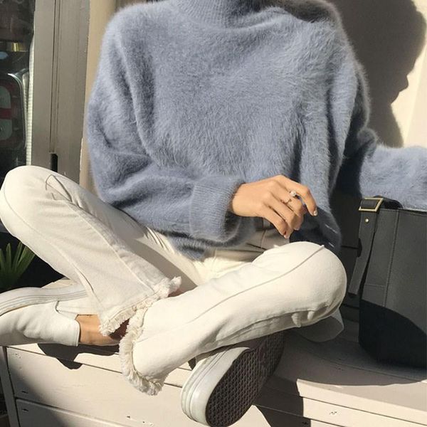 women's sweaters turtleneck pullover women mink vel autumn winter mohair bf sweate lazy wind 9sw0050, White;black
women's sweaters turtleneck pullover women mink vel autumn winter mohair bf sweate lazy wind 9sw0050, White;black