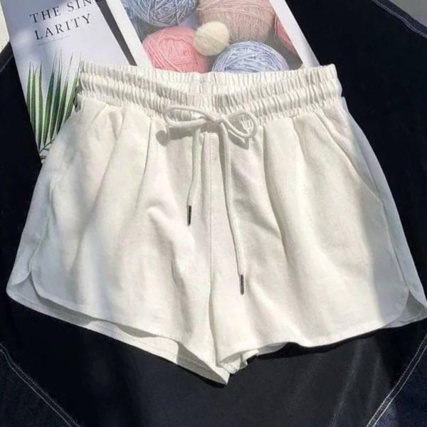 women's shorts lace up wide leg women ladies solid coloe elastic waist pants trousers, White;black
women's shorts lace up wide leg women ladies solid coloe elastic waist pants trousers, White;black