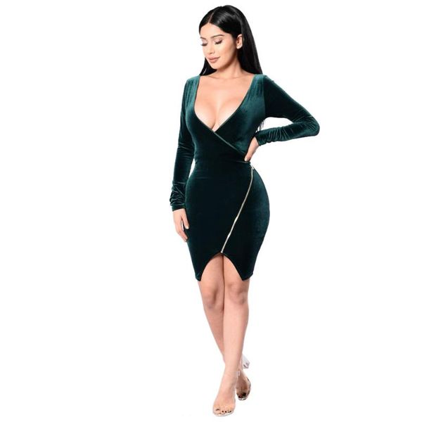 casual dresses green 2021 v-neck women velvet dress long sleeve clothing bodycon vestidos, Black;gray
casual dresses green 2021 v-neck women velvet dress long sleeve clothing bodycon vestidos, Black;gray