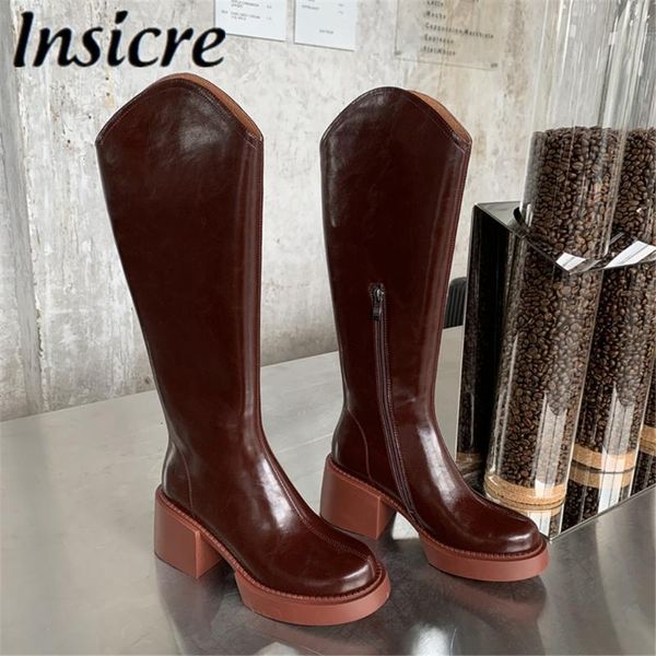 boots insicre chunky platform leather knee high women retro round toe zipper solid color party shoes black
boots insicre chunky platform leather knee high women retro round toe zipper solid color party shoes black