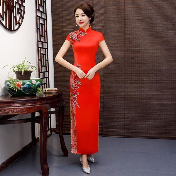 ethnic clothing exquisite mandarin collar women cheongsam elegant embroidery stage show qipao vestidos vintage slim plus size dress, Red
ethnic clothing exquisite mandarin collar women cheongsam elegant embroidery stage show qipao vestidos vintage slim plus size dress, Red