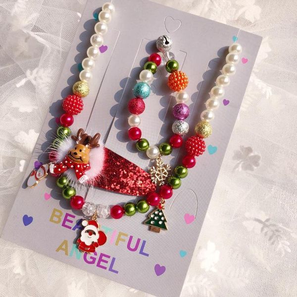 earrings & necklace year santa claus moose tree snowflake shiny tiara children's holiday bracelet hairpin three-piece set., Silver
earrings & necklace year santa claus moose tree snowflake shiny tiara children's holiday bracelet hairpin three-piece set., Silver