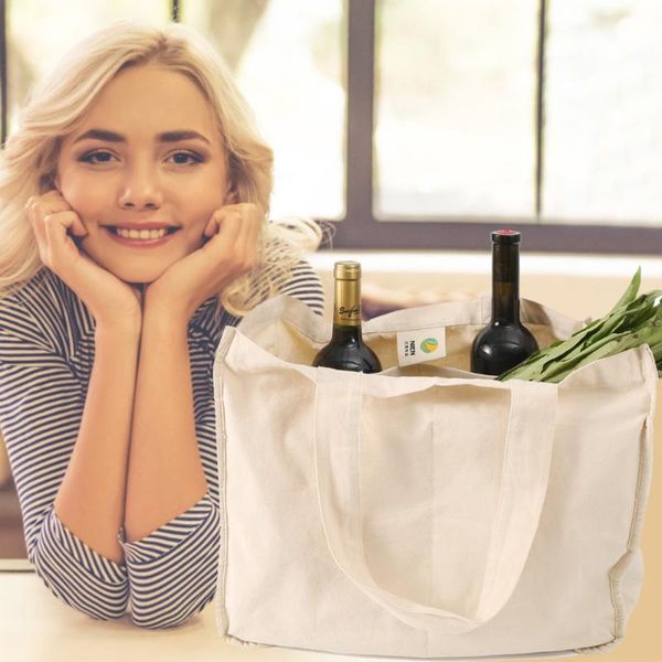 reusable grocery shopping bags large heavy duty canvas tote for fruit vegetable storage
reusable grocery shopping bags large heavy duty canvas tote for fruit vegetable storage