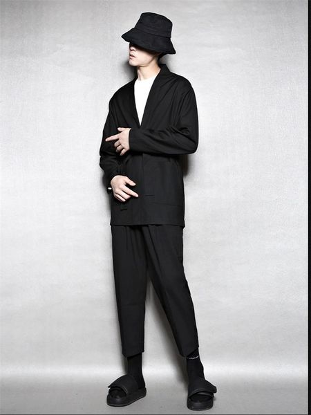 men's jackets classic simple black hong kong belt cardigan urban youth fashion trend cape oversize coat, Black;brown
men's jackets classic simple black hong kong belt cardigan urban youth fashion trend cape oversize coat, Black;brown