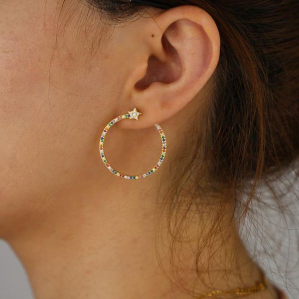 gorgeous luxury european women jewelry micro pave white colorful cz star round circle geometric hoop earring & huggie, Golden;silver
gorgeous luxury european women jewelry micro pave white colorful cz star round circle geometric hoop earring & huggie, Golden;silver
