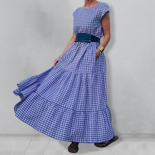 casual dresses zanzea elegant plaid ruffle vestidos women's sleeveless pocket robe vintage summer female stylish long maxi dress plus s, Black;gray
casual dresses zanzea elegant plaid ruffle vestidos women's sleeveless pocket robe vintage summer female stylish long maxi dress plus s, Black;gray