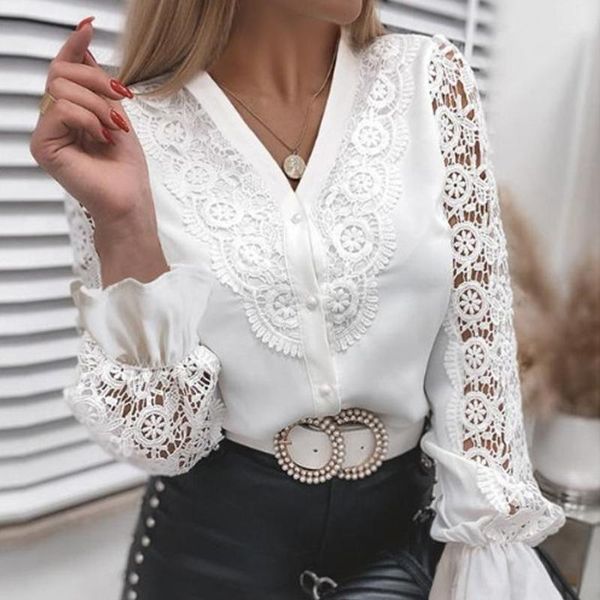 women's t-shirt women lace long sleeve hollow soild color loose ladies v neck shirt 2021 summer office elegant females clothes, White
women's t-shirt women lace long sleeve hollow soild color loose ladies v neck shirt 2021 summer office elegant females clothes, White
