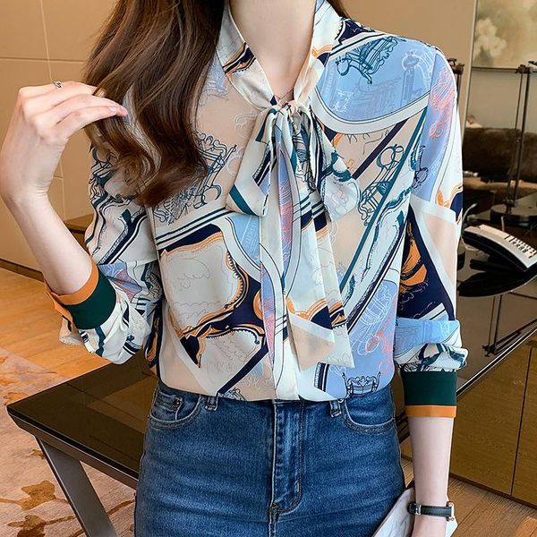 women's blouses & shirts chikichi 2021 autumn french elegant printed chiffon shirt ladies high-quality casual long-sleeved bow collar w, White
women's blouses & shirts chikichi 2021 autumn french elegant printed chiffon shirt ladies high-quality casual long-sleeved bow collar w, White