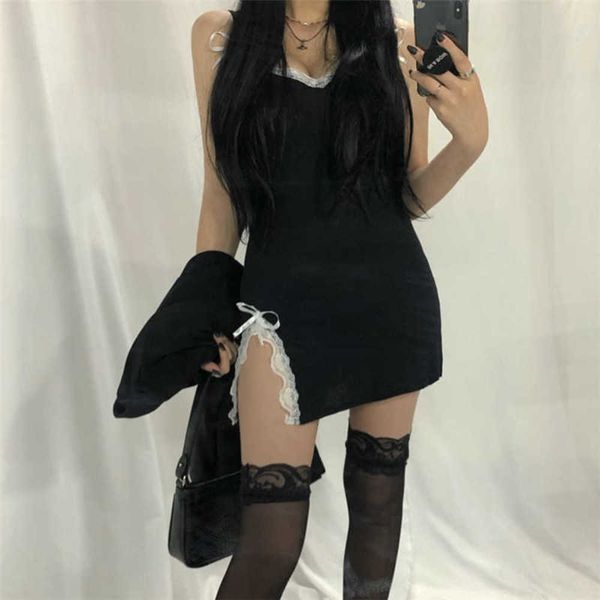 insgoth edge patchwork black mini women's dress gothic streetwear spaghetti slippers v-neck slit dress party clubwear, Black;gray
insgoth edge patchwork black mini women's dress gothic streetwear spaghetti slippers v-neck slit dress party clubwear, Black;gray