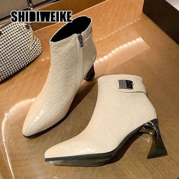 boots 2021 pu leather prom ladies shoes zipper women pumps pointed toe metal decoration high heel ankle va081, Black
boots 2021 pu leather prom ladies shoes zipper women pumps pointed toe metal decoration high heel ankle va081, Black
