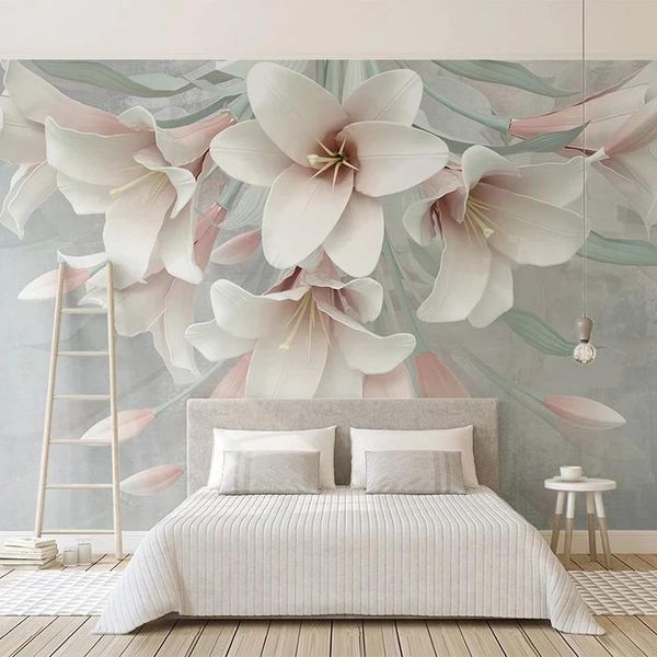 wallpapers custom mural 3d embossed pink lily flower background painting modern bedroom bedside living room decoration wallpaper waterproof
wallpapers custom mural 3d embossed pink lily flower background painting modern bedroom bedside living room decoration wallpaper waterproof