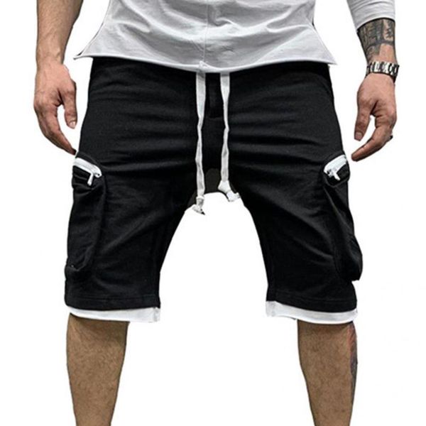 men's shorts men trendy elastic waist drawstring casual soft fitness for daily wear, White;black
men's shorts men trendy elastic waist drawstring casual soft fitness for daily wear, White;black
