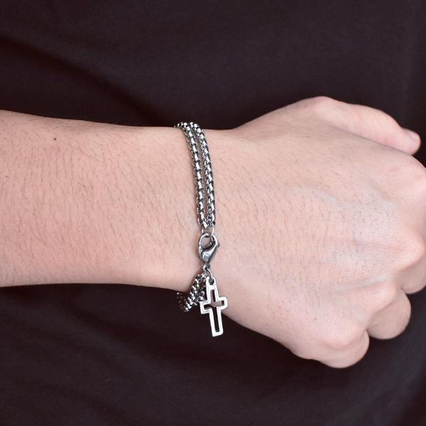 charm bracelets double-layered stainless steel cross pendant bracelet for men male beads linked chain cool jewelry gift, Golden;silver
charm bracelets double-layered stainless steel cross pendant bracelet for men male beads linked chain cool jewelry gift, Golden;silver