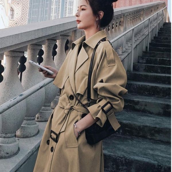 women's trench coats women wide-waisted 2021 spring long coat double breasted slim female outwear fashion windbreaker, Tan;black
women's trench coats women wide-waisted 2021 spring long coat double breasted slim female outwear fashion windbreaker, Tan;black
