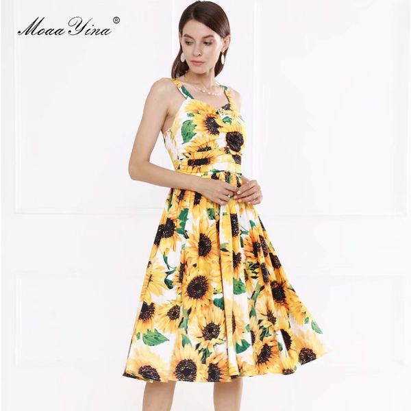 fashion designer runway dress summer women spaghetti strap backless sunflower floral print 210524, Black;gray
fashion designer runway dress summer women spaghetti strap backless sunflower floral print 210524, Black;gray
