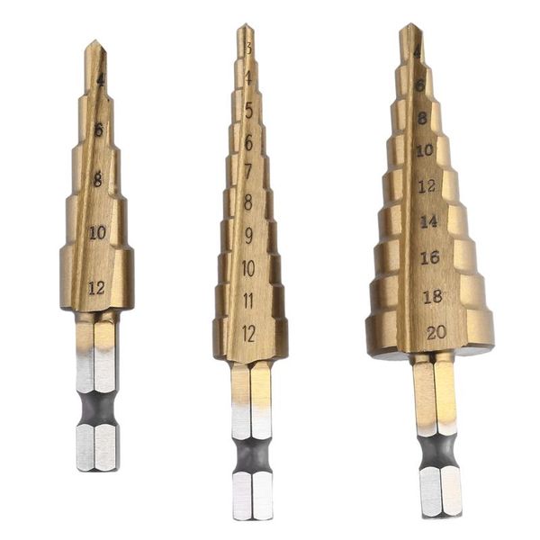 hexagonal shank step drill cone bit hole groove metal wood cutter professional bits 
hexagonal shank step drill cone bit hole groove metal wood cutter professional bits