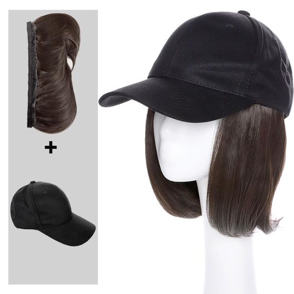 synthetic wigs snoilite detachable bob hair with baseball cap hat wig black brown straight short for women
synthetic wigs snoilite detachable bob hair with baseball cap hat wig black brown straight short for women
