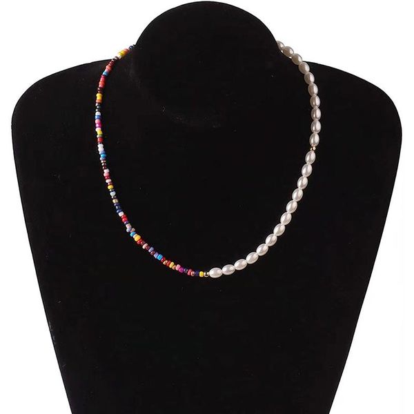 chains bohemian bead pearl shell choker necklace for women girls handmade colourful seed beaded jewellery, Silver
chains bohemian bead pearl shell choker necklace for women girls handmade colourful seed beaded jewellery, Silver