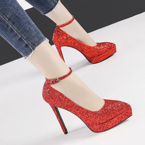 european style sequined women's shoe pointed toe stiletto heels(13cm) female pumps with platform party bling oulyyyogo dress shoes, Black
european style sequined women's shoe pointed toe stiletto heels(13cm) female pumps with platform party bling oulyyyogo dress shoes, Black
