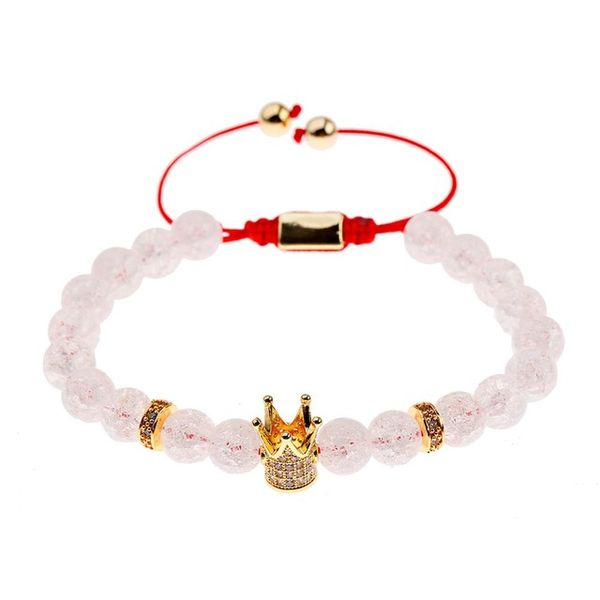 men's and women's fashion adjustable bracelets alabaster beaded gold color crown copper inlaid zircon decorative bracelet, Black
men's and women's fashion adjustable bracelets alabaster beaded gold color crown copper inlaid zircon decorative bracelet, Black