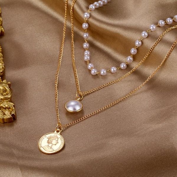 pendant necklaces 2021 fashion vintage multi-layer pearl coin chain necklace choker for women jewelry girl gift, Silver
pendant necklaces 2021 fashion vintage multi-layer pearl coin chain necklace choker for women jewelry girl gift, Silver