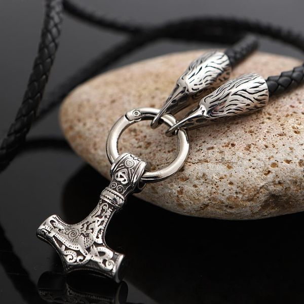 pendant necklaces stainless steel mjolnir hammer eagle necklace leather rope men jewelry norse viking, Silver
pendant necklaces stainless steel mjolnir hammer eagle necklace leather rope men jewelry norse viking, Silver