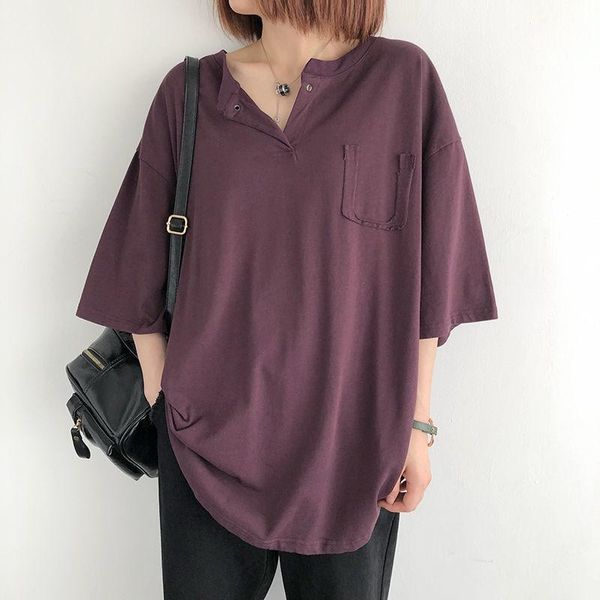 women's t-shirt pure cotton bottoming shirt solid color short-sleeved women summer loose large size mid-length v-neck top, White
women's t-shirt pure cotton bottoming shirt solid color short-sleeved women summer loose large size mid-length v-neck top, White