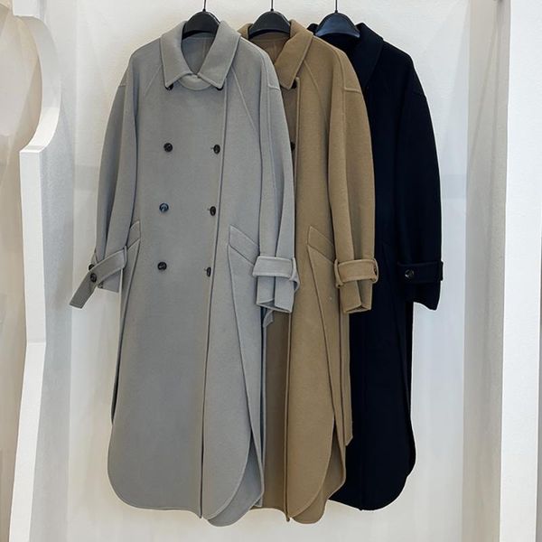 women's wool & blends high-end 100% 2021 autumn winter casual european and american lapel straight tube woolen coat, Black
women's wool & blends high-end 100% 2021 autumn winter casual european and american lapel straight tube woolen coat, Black