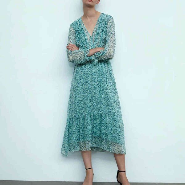 dresses ruffled printed women v-neck long sleeve a-line party es fall office lady midi female vestidos nokr, Black;gray
dresses ruffled printed women v-neck long sleeve a-line party es fall office lady midi female vestidos nokr, Black;gray
