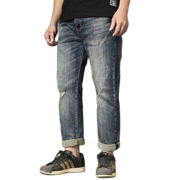 fashion ripped jeans men casual denim pants straight slim fits trousers streetwear baggy distressed male clothing men's, Blue
fashion ripped jeans men casual denim pants straight slim fits trousers streetwear baggy distressed male clothing men's, Blue