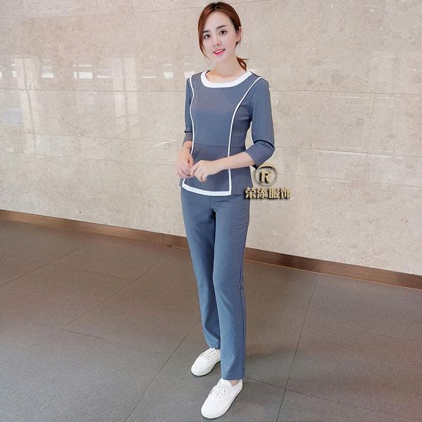 women's two piece pants spa massage women beautician gray uniforms suits beauty salon summer black workwear sauna foot bath female work, White
women's two piece pants spa massage women beautician gray uniforms suits beauty salon summer black workwear sauna foot bath female work, White