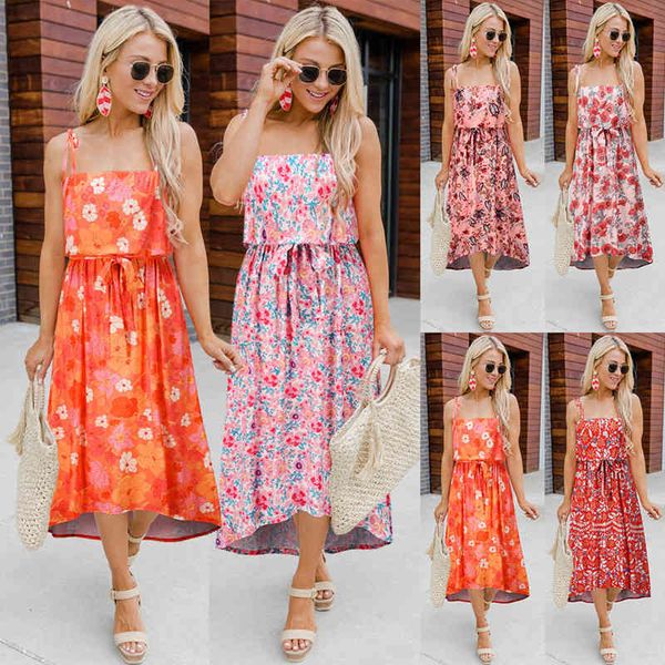 summer women's slim sling print waist floral dress female backless beach holiday retro lace-up bohemian dresses 210423, Black;gray
summer women's slim sling print waist floral dress female backless beach holiday retro lace-up bohemian dresses 210423, Black;gray