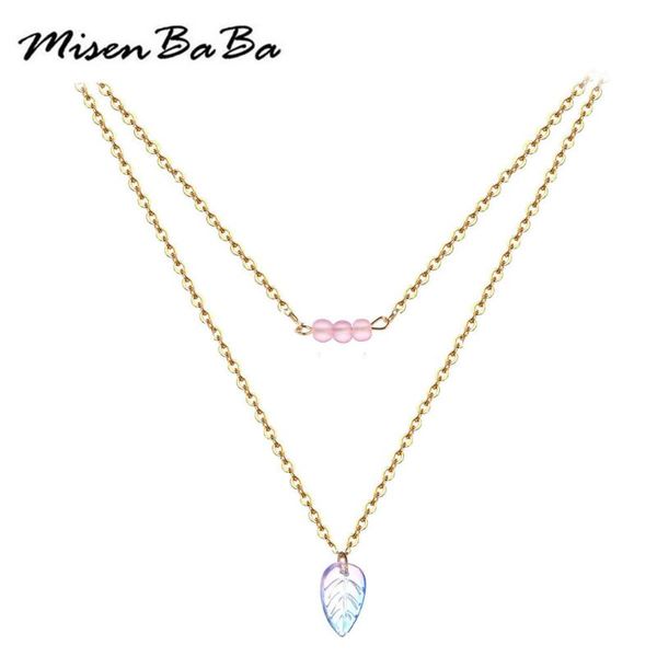 pendant necklaces stainless steel double layer chain crystal leaf necklace for women girls trendy jewelry, Silver
pendant necklaces stainless steel double layer chain crystal leaf necklace for women girls trendy jewelry, Silver