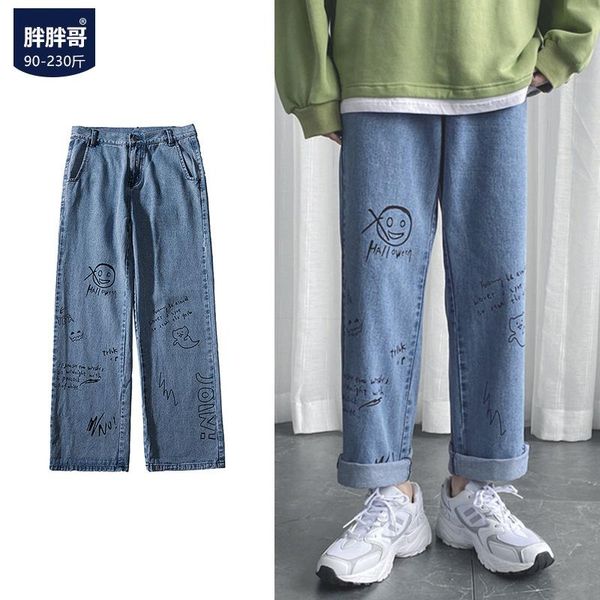 fashion korean denim jeans men's trendy brand loose casual hole all-match ankle length pants youth wide-leg straight trousers, Blue
fashion korean denim jeans men's trendy brand loose casual hole all-match ankle length pants youth wide-leg straight trousers, Blue