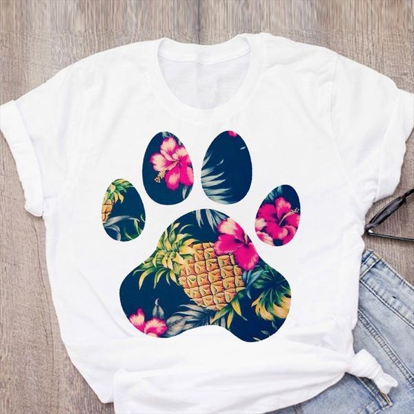 graphic paw printed fruit womens short sleeve summer casual clothing tee female, White
graphic paw printed fruit womens short sleeve summer casual clothing tee female, White