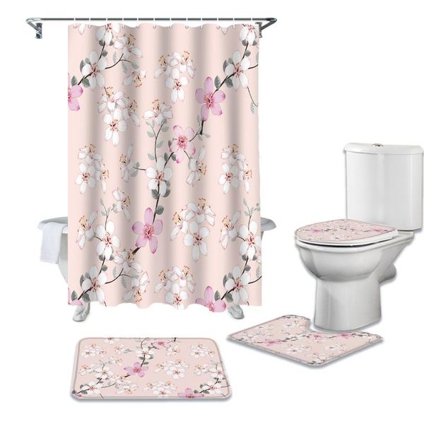pink flower peach blossom in spring bathroom set durable waterproof shower curtain rug carpet toilet lid cover bath mat curtains
pink flower peach blossom in spring bathroom set durable waterproof shower curtain rug carpet toilet lid cover bath mat curtains