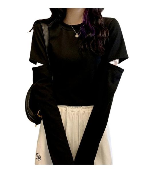 women's t-shirt hollow long sleeve t shirt autumn crop streetwear woman tshirts solid black women fashion womens clothing, White
women's t-shirt hollow long sleeve t shirt autumn crop streetwear woman tshirts solid black women fashion womens clothing, White