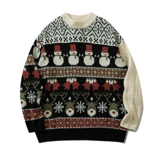 men's sweaters christmas listing fashion men knits sweater long sleeve round neck printing pullover patchwork loose casual winter, White;black
men's sweaters christmas listing fashion men knits sweater long sleeve round neck printing pullover patchwork loose casual winter, White;black
